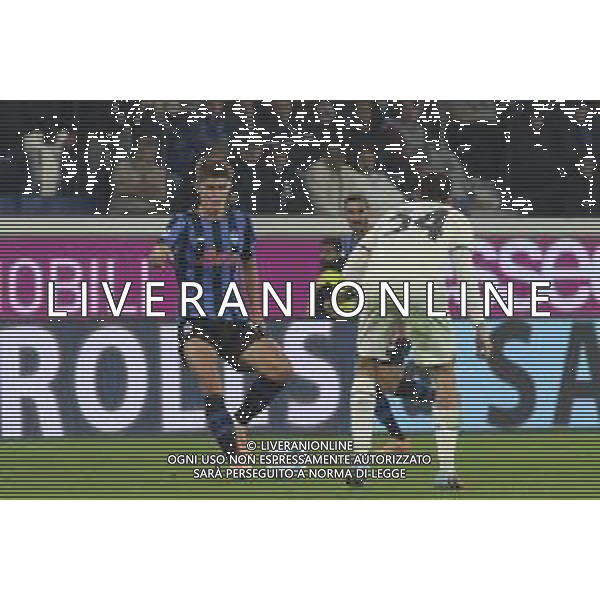Charles De Ketelaere of Atalanta BC. competes for the ball with Mario Gila of SS Lazio during Atalanta BC vs SS Lazio, 7° Serie A Enilive 2025-26 game at New Balance arena in Bergamo (BG), Italy, on October 19, 2025. (Photo by Davide Casentini) AG ALDO LIVERANI SAS