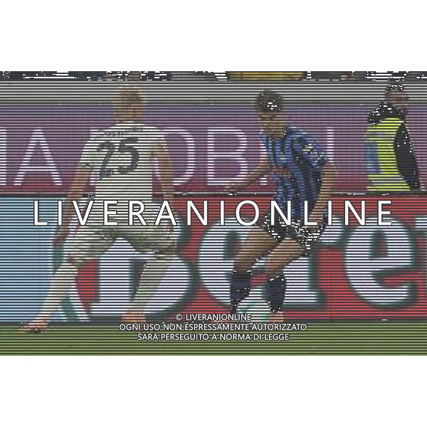 Charles De Ketelaere of Atalanta BC. competes for the ball with Oliver Provstgaard of SS Lazio during Atalanta BC vs SS Lazio, 7° Serie A Enilive 2025-26 game at New Balance arena in Bergamo (BG), Italy, on October 19, 2025. (Photo by Davide Casentini) AG ALDO LIVERANI SAS