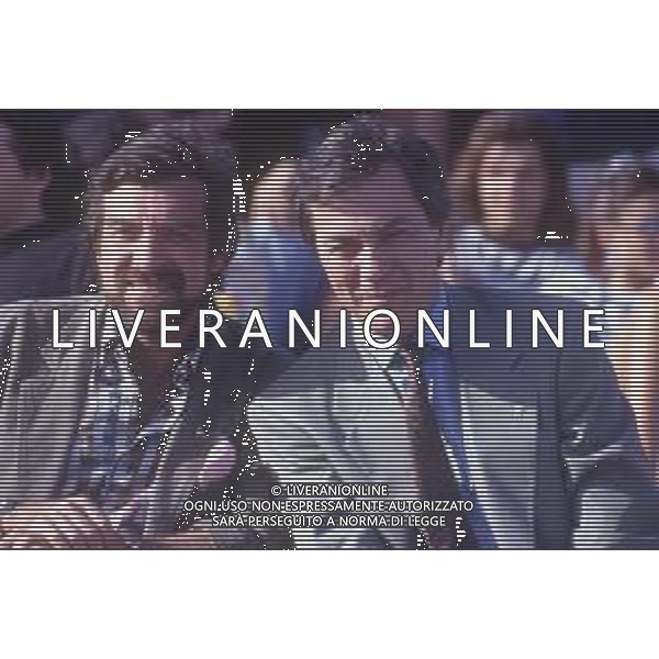DIAP-RETROSPETTIVA REMO GIRONE ATTORE NELLA FOTO REMO GIRONE NELL\'ANNO 1990 CON ANDREA MARIA BRAMBILLA DETTO ZUZZURRO AG ALDO LIVERANI SAS 