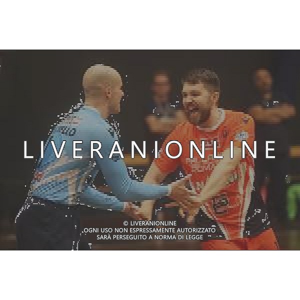 IMOLA 20 10 2025 PALLAMANO ROMAGNA-MONTEPRANDONE 29-14 SERIE A1 SILVER NELLA FOTO DA DESTRA ALEX ROTARU PALLAMANO ROMAGNA E ALESSANDRO MAISTRELLO PALLAMANO ROMAGNA ©SANNA - AGENZIA ALDO LIVERANI SAS