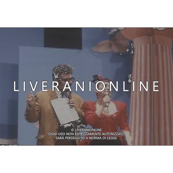 DIAP-RETROPSETTIVA PATRIZIO ROVERSI PRESENTATORE TELEVISIVO NELLA FOTO PATRIZIO ROVERSI NELL\'ANNO 1990 CON SYUSY BLADY AG ALDO LIVERANI SAS