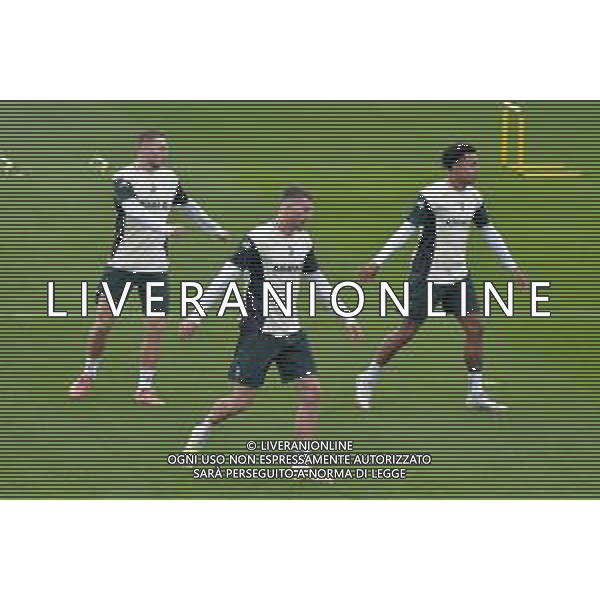 TVMV-Torino 21.10.2025 Continassa © Manuela Viganti/Agenzia Aldo Liverani Allenamento Juventus Rifinitura partita Champions League Real Madrid vs Juventus Nella foto: teun koopmeiners, dusan vlahovic e weston mckennie ©TVMV Viganti - AGENZIA ALDO LIVERANI SAS