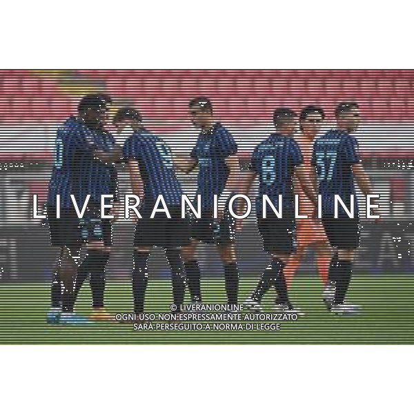TVRG Inter Under23 vs Renate nella foto giocatori Inter Under23 esultanza dopo il gol dell\'1 a 0 Monza 21-10-2025 U-Power Stadium Inter Under23 vs Renate Campionato Serie C girone A - 9a giornata foto Roberto Garavaglia/Agenzia Aldo Liverani sas