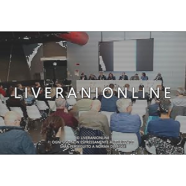 IMOLA 21 10 2025 AUTODROMO ENZO E DINO FERRARI INCONTRO PUBBLICO "UN PIANO DI INTERVENTI DELLA REGIONE EMILIA-ROMAGNA PER LA RIDUZIONE DEL RISCHIO IDRAULICO LUNGO L\'ASTA FLUVIALE DEL SANTERNO NELLA FOTO PRESENTI MICHELE DE PASCALE PRESIDENTE REGIONE EMILIA ROMAGNA,SINDACO DI IMOLA MARCO PANIERI,MANUELA RONTINI REGIONE,MONICA GUIDA,GIANLUCA LOFFREDO,MASSIMO CAMPRINI,PIERO TABANELLI,ANDREA COLOMBO FOTO GIANNI SANNA-AG ALDO LIVERANI SAS