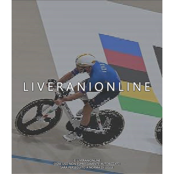 21-10-2025 Allenamento Mondiali Pista Santiago Del Cile 2025; 2025, Lotto; Viviani, Elia; Santiago Del Cile - Velodromo Penalolen; ©SIROTTI - AGENZIA ALDO LIVERANI SAS