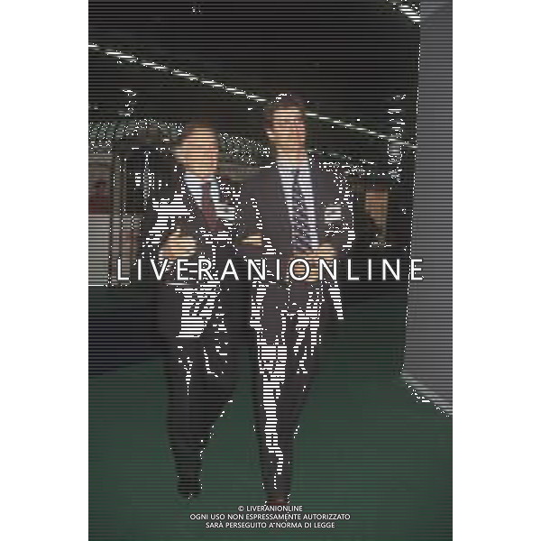 DIAP-RETROSPETTIVA PIETRO BARILLA INDUSTRIALE NELLA FOTO PIETRO BARILLA CON IL FIGLIO GUIDO BARILLA A MILANO NELL\'ANNO 1989 AG ALDO LIVERANI SAS