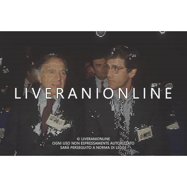 DIAP-RETROSPETTIVA PIETRO BARILLA INDUSTRIALE NELLA FOTO PIETRO BARILLA CON IL FIGLIO GUIDO BARILLA A MILANO NELL\'ANNO 1989 AG ALDO LIVERANI SAS