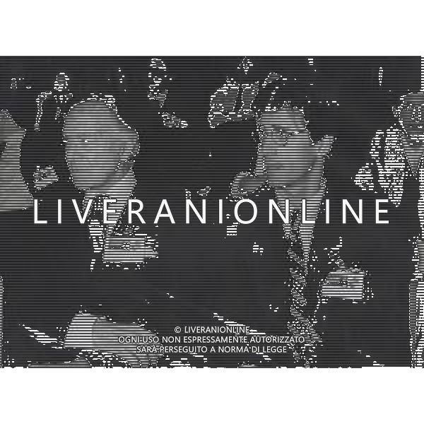 ST-RETROSPETTIVA PIETRO BARILLA INDUSTRIALE NELLA FOTO PIETRO BARILLA CON IL FIGLIO GUIDO BARILLA A MILANO NELL\'ANNO 1989 AG ALDO LIVERANI SAS