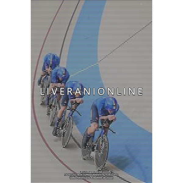 22-10-2025 World Championships Elite Track; Giornata 01; 2025, Italia; Boscaro, Davide; Favero, Renato; Giaimi, Luca; Lamon, Francesco; Santiago Del Cile - Velodromo Penalolen; ©SIROTTI - AGENZIA ALDO LIVERANI SAS