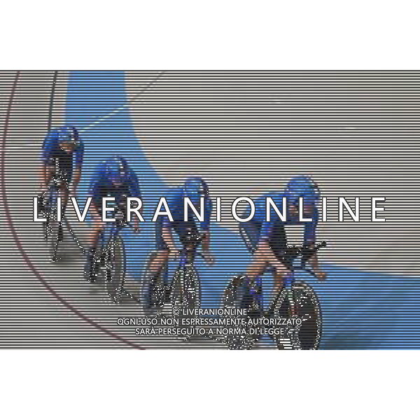 22-10-2025 World Championships Elite Track; Giornata 01; 2025, Italia; Boscaro, Davide; Favero, Renato; Giaimi, Luca; Lamon, Francesco; Santiago Del Cile - Velodromo Penalolen; ©SIROTTI - AGENZIA ALDO LIVERANI SAS