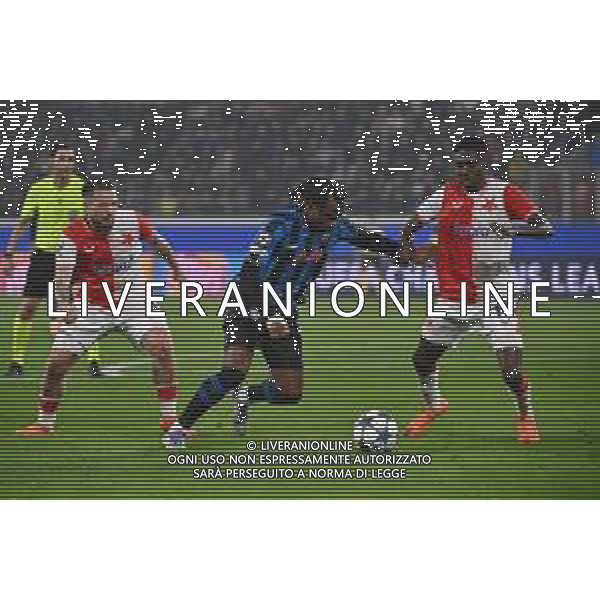 TVRG Atalanta vs Slavia Praga nella foto Ademola Lookman (Atalanta) e sulla DX Murphy Dorley (Slavia Praga) Bergamo 22-10-2025 New Balance Arena - Stadio di Bergamo Atalanta vs Slavia Praga UEFA Champions League fase a girone unico - 3a giornata foto Roberto Garavaglia/Agenzia Aldo Liverani sas