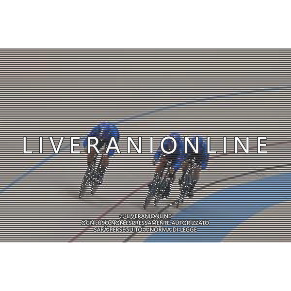 22-10-2025 World Championships Elite Track; Giornata 01; 2025, Italia; Minuta, Stefano; Napolitano, Daniele; Predomo, Mattia; Santiago Del Cile - Velodromo Penalolen; ©SIROTTI - AGENZIA ALDO LIVERANI SAS