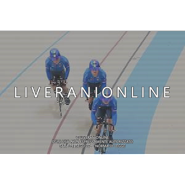 22-10-2025 World Championships Elite Track; Giornata 01; 2025, Italia; Minuta, Stefano; Napolitano, Daniele; Predomo, Mattia; Santiago Del Cile - Velodromo Penalolen; ©SIROTTI - AGENZIA ALDO LIVERANI SAS