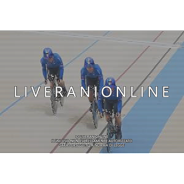22-10-2025 World Championships Elite Track; Giornata 01; 2025, Italia; Minuta, Stefano; Napolitano, Daniele; Predomo, Mattia; Santiago Del Cile - Velodromo Penalolen; ©SIROTTI - AGENZIA ALDO LIVERANI SAS