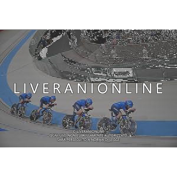 22-10-2025 World Championships Elite Track; Giornata 01; 2025, Italia; Boscaro, Davide; Favero, Renato; Giaimi, Luca; Lamon, Francesco; Santiago Del Cile - Velodromo Penalolen; ©SIROTTI - AGENZIA ALDO LIVERANI SAS