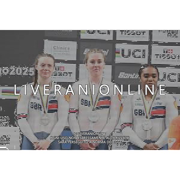 22-10-2025 World Championships Elite Women Track; Giornata 01; 2025, Great Britain; Finucane, Emma; Moir, Iona; Parris Smith, Rhianna; Santiago Del Cile - Velodromo Penalolen; ©SIROTTI - AGENZIA ALDO LIVERANI SAS
