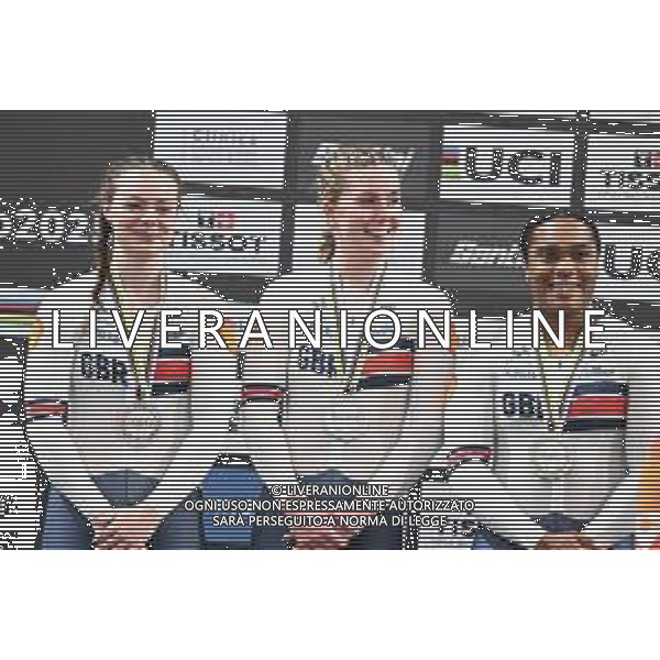 22-10-2025 World Championships Elite Women Track; Giornata 01; 2025, Great Britain; Finucane, Emma; Moir, Iona; Parris Smith, Rhianna; Santiago Del Cile - Velodromo Penalolen; ©SIROTTI - AGENZIA ALDO LIVERANI SAS