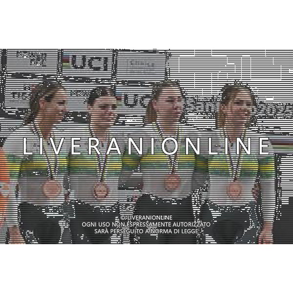 22-10-2025 World Championships Elite Women Track; Giornata 01; 2025, Australia; Mccaig, Alessia; Mcgill, Molly; Tatarinoff, Liliya; Perkins, Kristine; Santiago Del Cile - Velodromo Penalolen; ©SIROTTI - AGENZIA ALDO LIVERANI SAS
