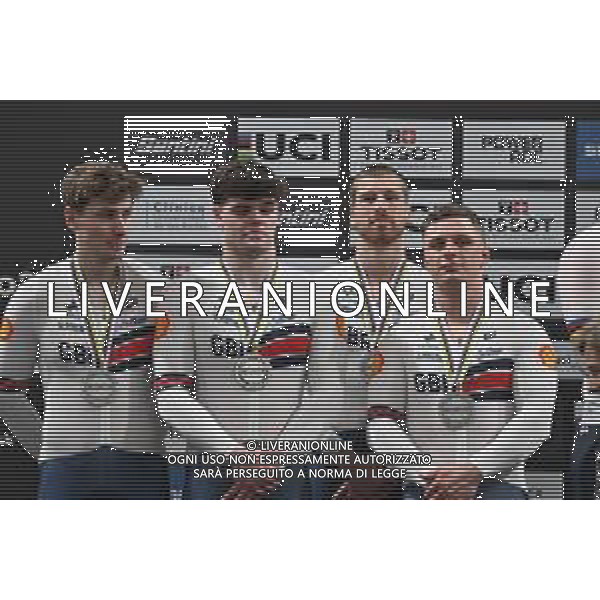 22-10-2025 World Championships Elite Track; Giornata 01; 2025, Great Britain; Ledingham Horn, Harry; Richardson, Matthew; Truman, Joseph; Turnbull, Hamish; Santiago Del Cile - Velodromo Penalolen; ©SIROTTI - AGENZIA ALDO LIVERANI SAS