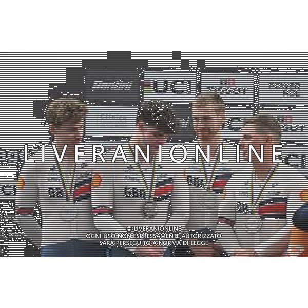 22-10-2025 World Championships Elite Track; Giornata 01; 2025, Great Britain; Ledingham Horn, Harry; Richardson, Matthew; Truman, Joseph; Turnbull, Hamish; Santiago Del Cile - Velodromo Penalolen; ©SIROTTI - AGENZIA ALDO LIVERANI SAS