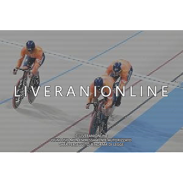 22-10-2025 World Championships Elite Track; Giornata 01; 2025, Olanda; Hoogland, Jeffrey; Lavreysen, Harrie; Van Den Berg, Roy; Santiago Del Cile - Velodromo Penalolen; ©SIROTTI - AGENZIA ALDO LIVERANI SAS