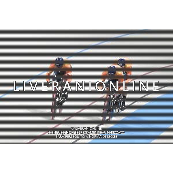 22-10-2025 World Championships Elite Track; Giornata 01; 2025, Olanda; Hoogland, Jeffrey; Lavreysen, Harrie; Van Den Berg, Roy; Santiago Del Cile - Velodromo Penalolen; ©SIROTTI - AGENZIA ALDO LIVERANI SAS