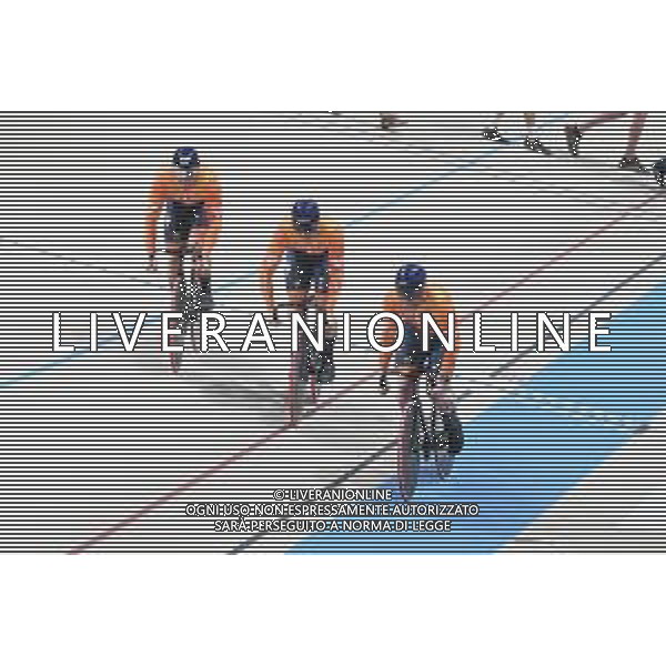 22-10-2025 World Championships Elite Track; Giornata 01; 2025, Olanda; Hoogland, Jeffrey; Lavreysen, Harrie; Van Den Berg, Roy; Santiago Del Cile - Velodromo Penalolen; ©SIROTTI - AGENZIA ALDO LIVERANI SAS