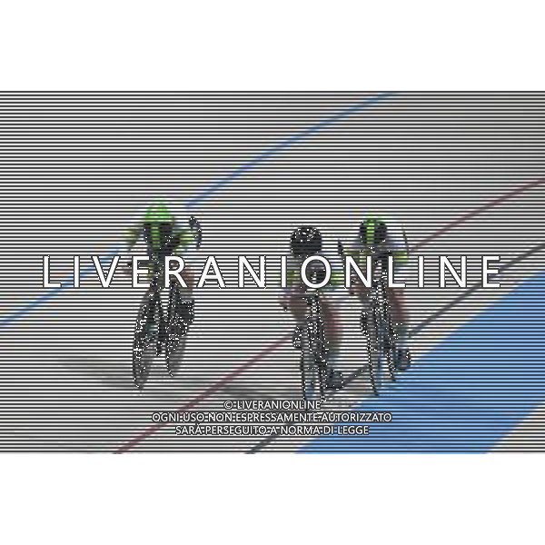 22-10-2025 World Championships Elite Women Track; Giornata 01; 2025, Australia; Mccaig, Alessia; Mcgill, Molly; Perkins, Kristine; Santiago Del Cile - Velodromo Penalolen; ©SIROTTI - AGENZIA ALDO LIVERANI SAS
