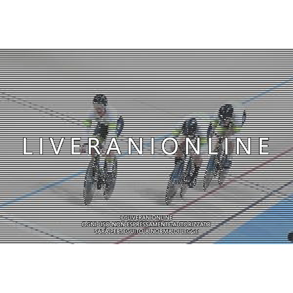 22-10-2025 World Championships Elite Track; Giornata 01; 2025, Australia; Barber, Daniel; Elliott, Ryan; Hoffman, Leigh; Santiago Del Cile - Velodromo Penalolen; ©SIROTTI - AGENZIA ALDO LIVERANI SAS
