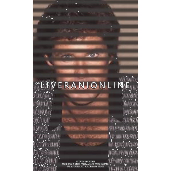 DIAP-RETROSPETTIVA DAVID HASSELHOFF ATTORE NELLA FOTO DAVID HASSELHOFF A MILANO NELL\'ANNO 1989 AG ALDO LIVERANI SAS