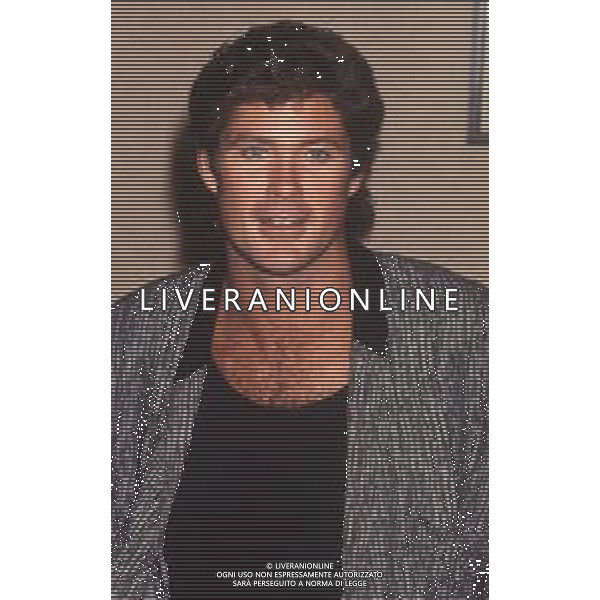 DIAP-RETROSPETTIVA DAVID HASSELHOFF ATTORE NELLA FOTO DAVID HASSELHOFF A MILANO NELL\'ANNO 1989 AG ALDO LIVERANI SAS