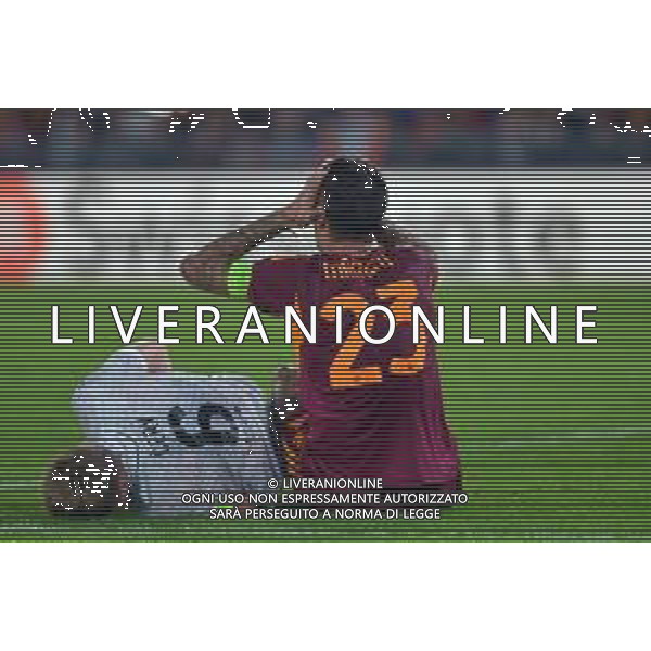 Roma vs Viktoria Plzen Europa League - 3 Giornata Stadio Olimpico - Roma 23-10-2025 nella foto Delusione Mancini Foto Federico Gaetano - ag Aldo liverani- AGENZIA ALDO LIVERANI SAS