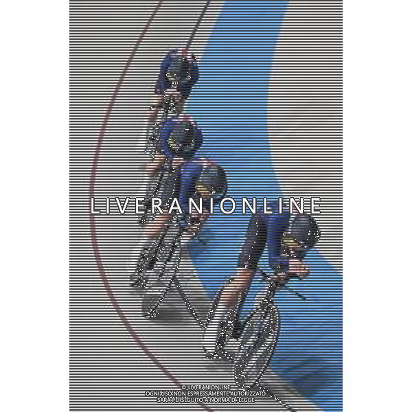 23-10-2025 World Championships Elite Track; Giornata 02; 2025, Usa; Barry, Ashlin; Koontz, Grant; Frislie, Graeme Michael; Johnson, Anders; Santiago Del Cile - Velodromo Penalolen; ©SIROTTI - AGENZIA ALDO LIVERANI SAS