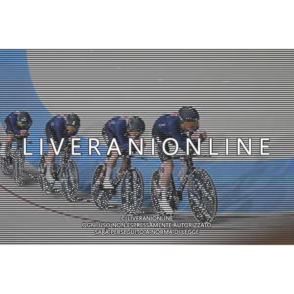 23-10-2025 World Championships Elite Track; Giornata 02; 2025, Usa; Barry, Ashlin; Koontz, Grant; Frislie, Graeme Michael; Johnson, Anders; Santiago Del Cile - Velodromo Penalolen; ©SIROTTI - AGENZIA ALDO LIVERANI SAS