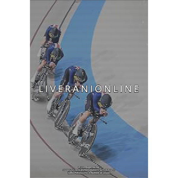 23-10-2025 World Championships Elite Track; Giornata 02; 2025, Usa; Barry, Ashlin; Koontz, Grant; Frislie, Graeme Michael; Johnson, Anders; Santiago Del Cile - Velodromo Penalolen; ©SIROTTI - AGENZIA ALDO LIVERANI SAS