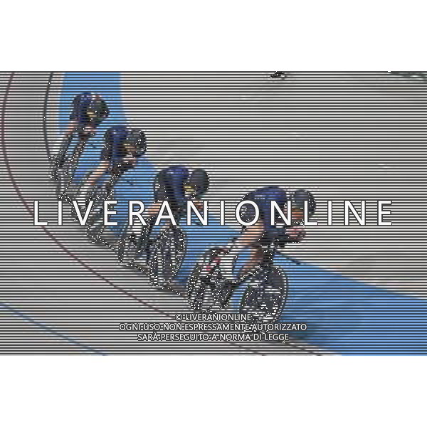 23-10-2025 World Championships Elite Track; Giornata 02; 2025, Usa; Barry, Ashlin; Koontz, Grant; Frislie, Graeme Michael; Johnson, Anders; Santiago Del Cile - Velodromo Penalolen; ©SIROTTI - AGENZIA ALDO LIVERANI SAS