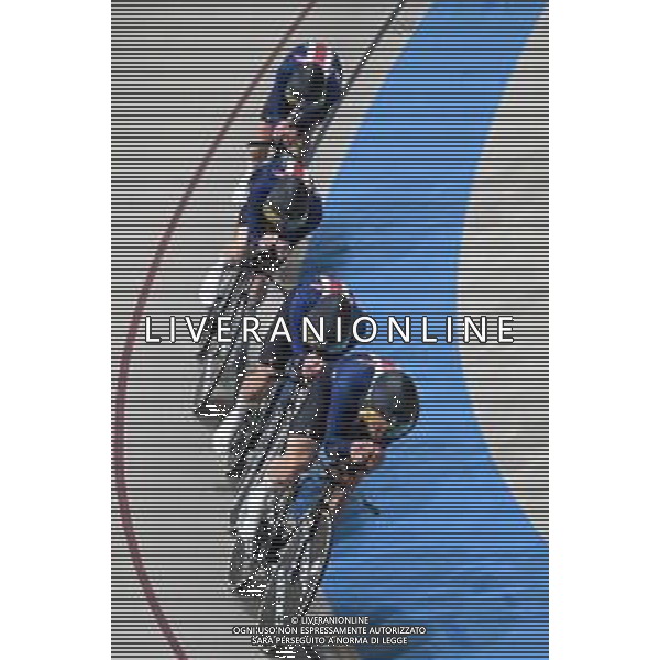 23-10-2025 World Championships Elite Track; Giornata 02; 2025, Usa; Barry, Ashlin; Koontz, Grant; Frislie, Graeme Michael; Johnson, Anders; Santiago Del Cile - Velodromo Penalolen; ©SIROTTI - AGENZIA ALDO LIVERANI SAS