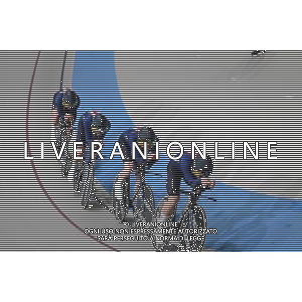 23-10-2025 World Championships Elite Track; Giornata 02; 2025, Usa; Barry, Ashlin; Koontz, Grant; Frislie, Graeme Michael; Johnson, Anders; Santiago Del Cile - Velodromo Penalolen; ©SIROTTI - AGENZIA ALDO LIVERANI SAS