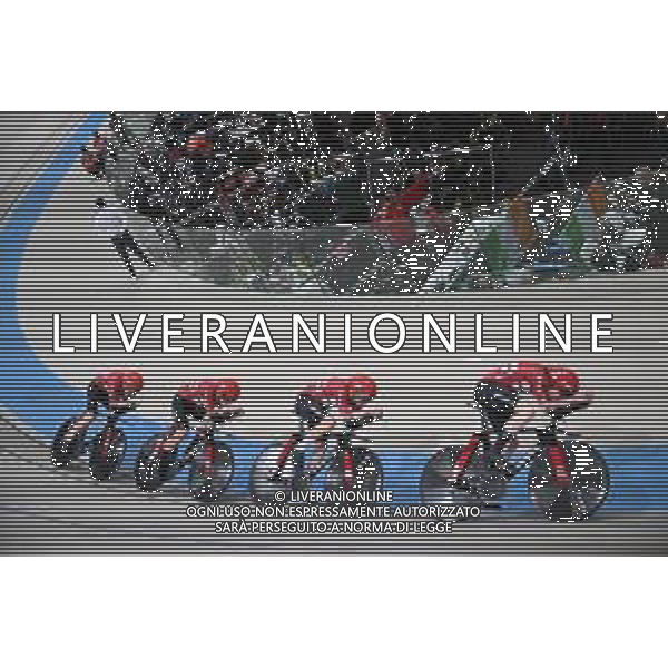 23-10-2025 World Championships Elite Track; Giornata 02; 2025, Danimarca; Hansen, Tobias; Larsen, Niklas; Madsen, Frederik; Pedersen, Rasmus; Santiago Del Cile - Velodromo Penalolen; ©SIROTTI - AGENZIA ALDO LIVERANI SAS