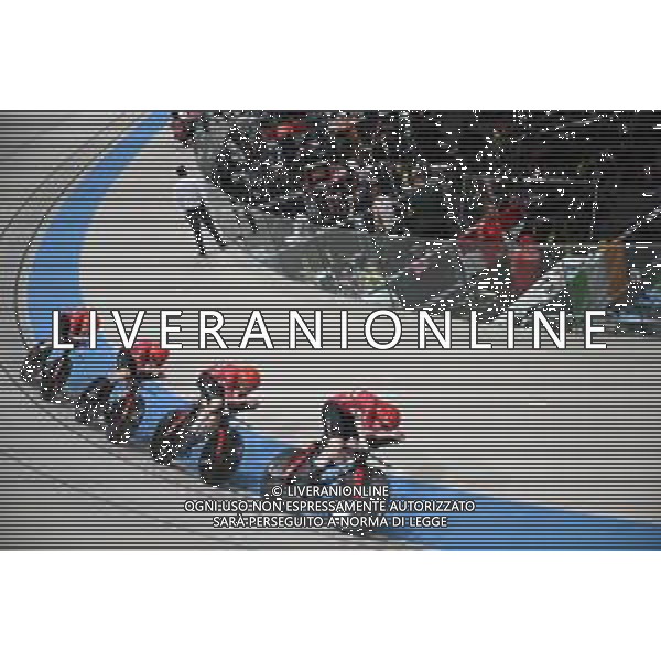 23-10-2025 World Championships Elite Track; Giornata 02; 2025, Danimarca; Hansen, Tobias; Larsen, Niklas; Madsen, Frederik; Pedersen, Rasmus; Santiago Del Cile - Velodromo Penalolen; ©SIROTTI - AGENZIA ALDO LIVERANI SAS