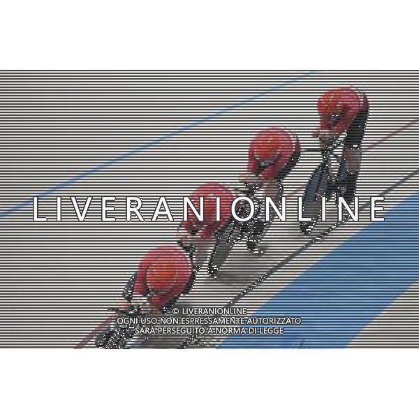 23-10-2025 World Championships Elite Track; Giornata 02; 2025, Danimarca; Hansen, Tobias; Larsen, Niklas; Madsen, Frederik; Pedersen, Rasmus; Santiago Del Cile - Velodromo Penalolen; ©SIROTTI - AGENZIA ALDO LIVERANI SAS