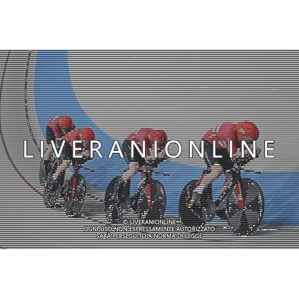 23-10-2025 World Championships Elite Track; Giornata 02; 2025, Danimarca; Hansen, Tobias; Larsen, Niklas; Madsen, Frederik; Pedersen, Rasmus; Santiago Del Cile - Velodromo Penalolen; ©SIROTTI - AGENZIA ALDO LIVERANI SAS