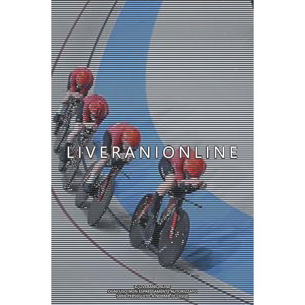 23-10-2025 World Championships Elite Track; Giornata 02; 2025, Danimarca; Hansen, Tobias; Larsen, Niklas; Madsen, Frederik; Pedersen, Rasmus; Santiago Del Cile - Velodromo Penalolen; ©SIROTTI - AGENZIA ALDO LIVERANI SAS