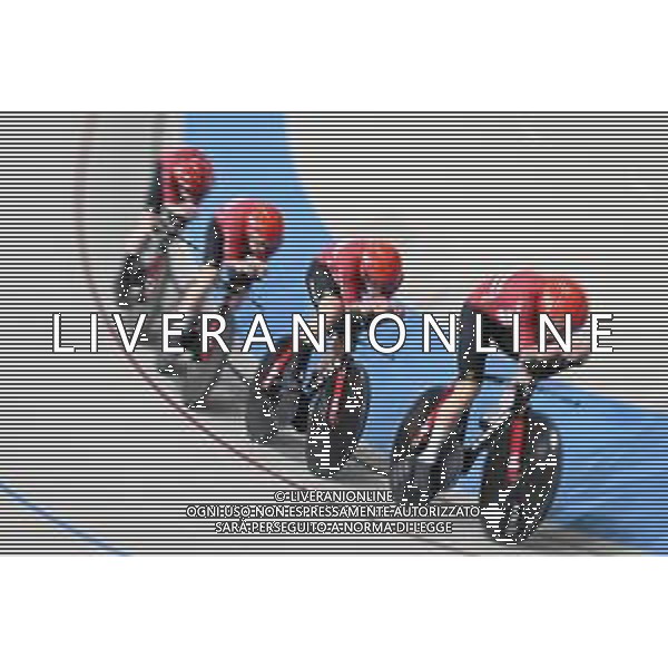 23-10-2025 World Championships Elite Track; Giornata 02; 2025, Danimarca; Hansen, Tobias; Larsen, Niklas; Madsen, Frederik; Pedersen, Rasmus; Santiago Del Cile - Velodromo Penalolen; ©SIROTTI - AGENZIA ALDO LIVERANI SAS