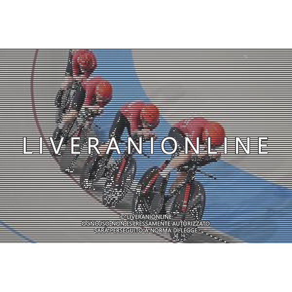 23-10-2025 World Championships Elite Track; Giornata 02; 2025, Danimarca; Hansen, Tobias; Larsen, Niklas; Madsen, Frederik; Pedersen, Rasmus; Santiago Del Cile - Velodromo Penalolen; ©SIROTTI - AGENZIA ALDO LIVERANI SAS