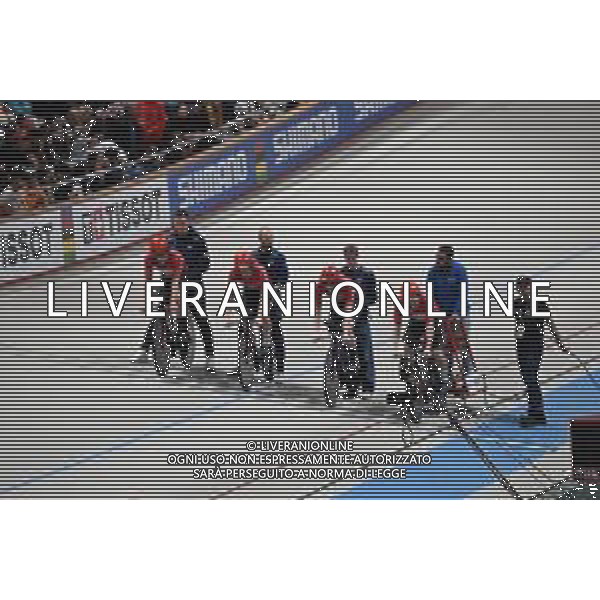 23-10-2025 World Championships Elite Track; Giornata 02; 2025, Danimarca; Hansen, Tobias; Larsen, Niklas; Madsen, Frederik; Pedersen, Rasmus; Santiago Del Cile - Velodromo Penalolen; ©SIROTTI - AGENZIA ALDO LIVERANI SAS