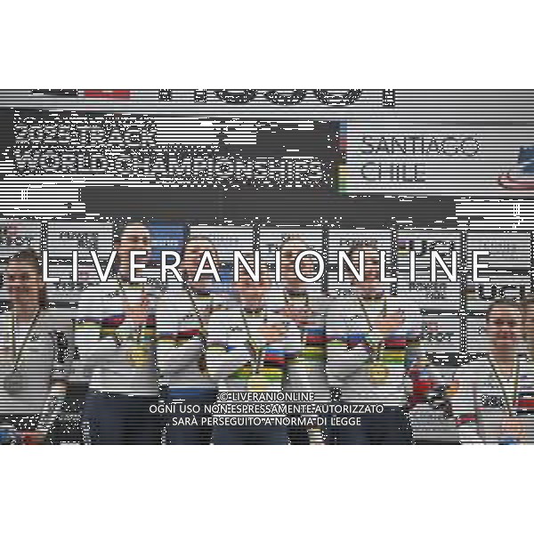 23-10-2025 World Championships Elite Women Track; Giornata 02; 2025, Italia; Guazzini, Vittoria; Fidanza, Martina; Alzini, Martina; Venturelli, Federica; Consonni, Chiara; Santiago Del Cile - Velodromo Penalolen; ©SIROTTI - AGENZIA ALDO LIVERANI SAS