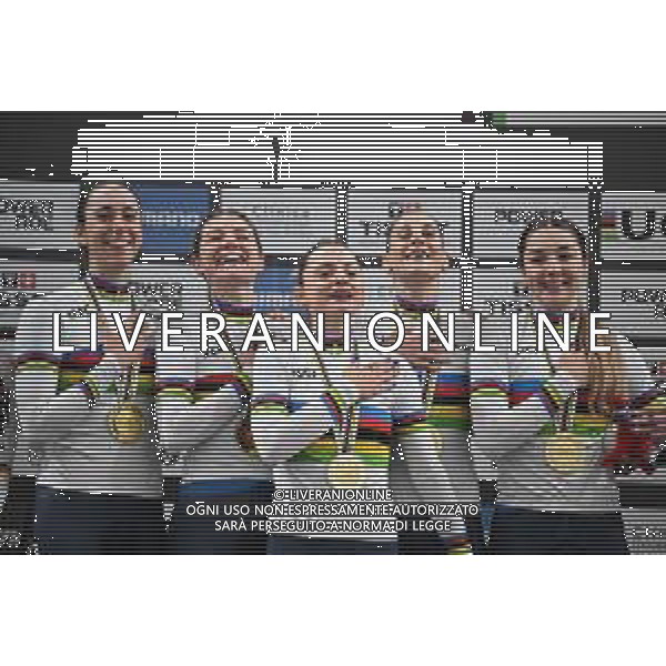 23-10-2025 World Championships Elite Women Track; Giornata 02; 2025, Italia; Guazzini, Vittoria; Fidanza, Martina; Alzini, Martina; Venturelli, Federica; Consonni, Chiara; Santiago Del Cile - Velodromo Penalolen; ©SIROTTI - AGENZIA ALDO LIVERANI SAS