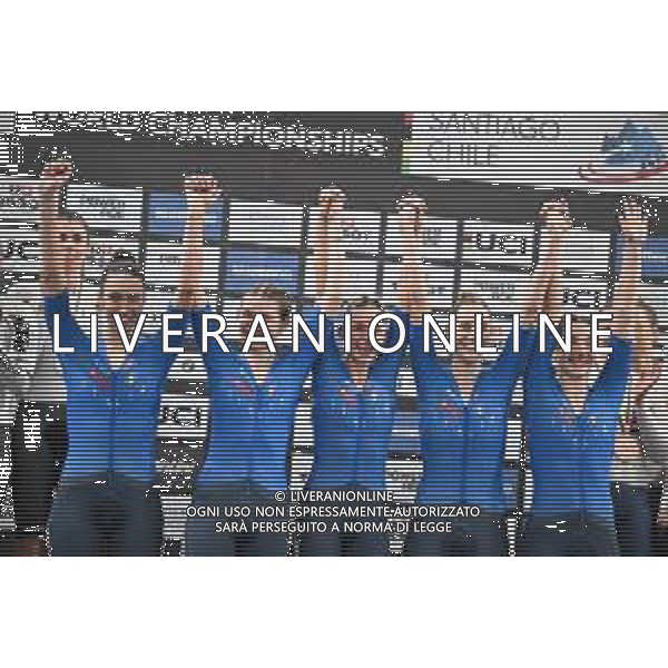 23-10-2025 World Championships Elite Women Track; Giornata 02; 2025, Italia; Guazzini, Vittoria; Fidanza, Martina; Alzini, Martina; Venturelli, Federica; Consonni, Chiara; Santiago Del Cile - Velodromo Penalolen; ©SIROTTI - AGENZIA ALDO LIVERANI SAS