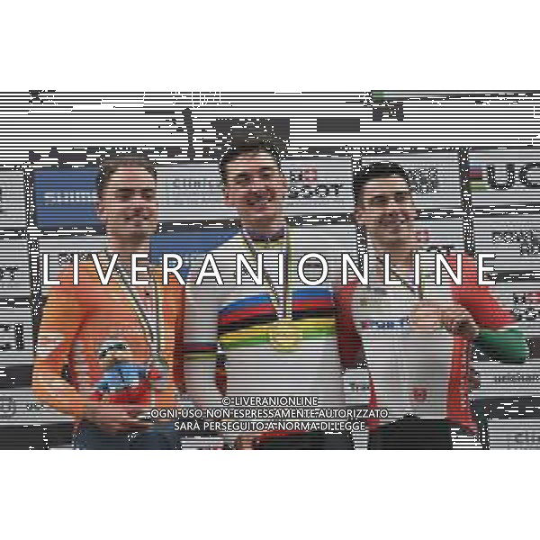 23-10-2025 World Championships Elite Track; Giornata 02; 2025, Germany; 2025, Olanda; 2025, Portogallo; Augenstein, Moritz; Dorenbos, Yanne; Leitao, Iuri; Santiago Del Cile - Velodromo Penalolen; ©SIROTTI - AGENZIA ALDO LIVERANI SAS